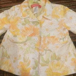 Yellow flowered coat